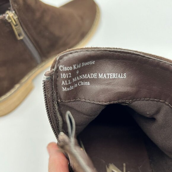 Seven7 Cisco Kid Booties Brown Faux Suede With Zippers 9 - Picture 4 of 8